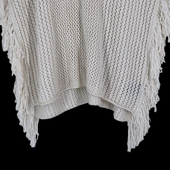 Mossimo SZ XL Cropped Crochet Knit Cover Up, Outer Layer w/Fringed Sides, Beachy - Picture 3 of 8